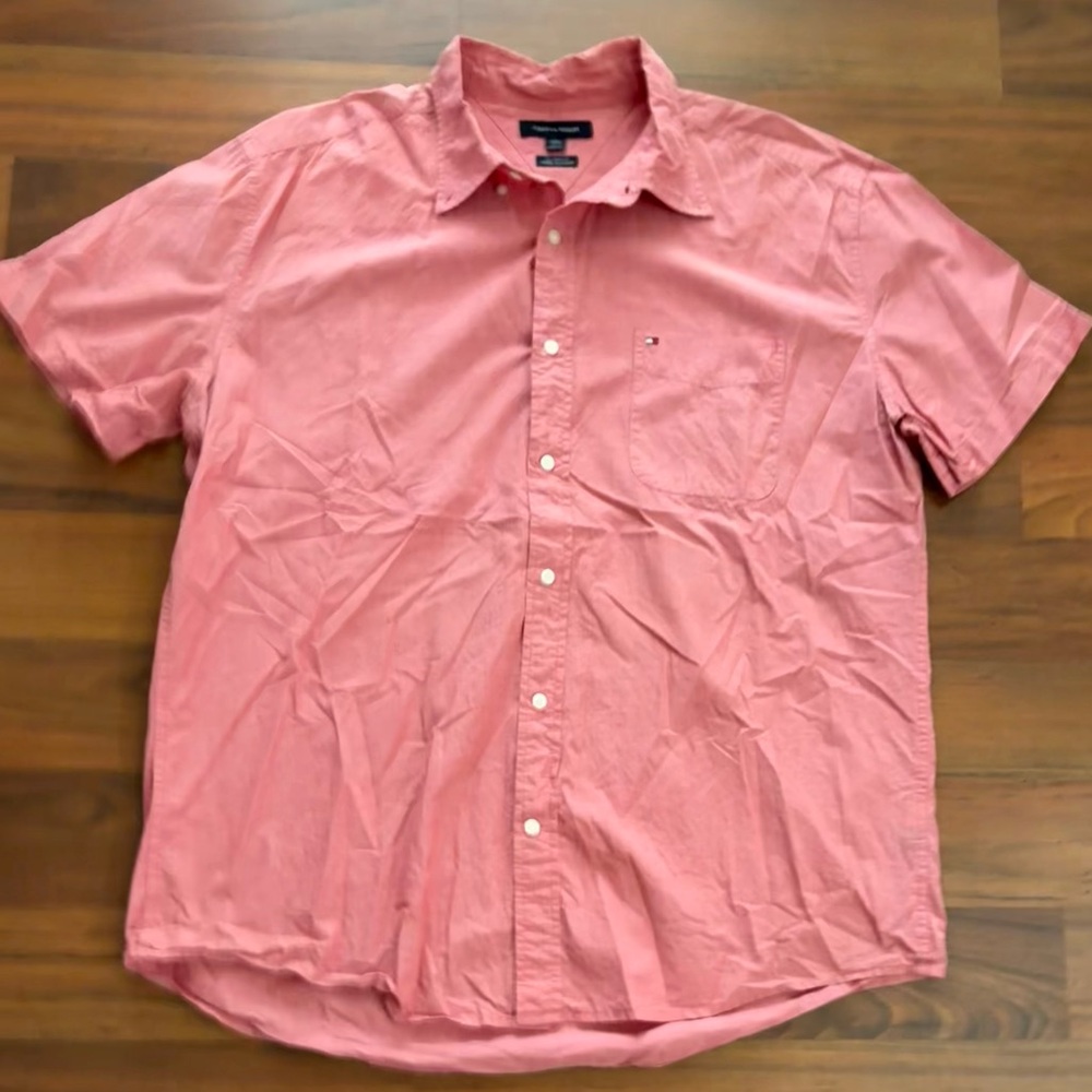 Tommy Hilfiger 100% Cotton Coral Button-Down Shirt